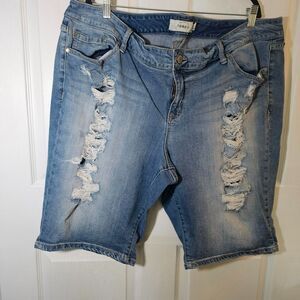 Women's Torrid Ripped Blue Jean Shorts 24